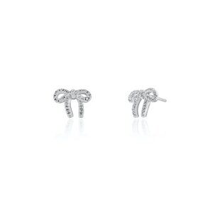 NWT Leah Ribbon Bow Studs // Sterling Silver + CZ